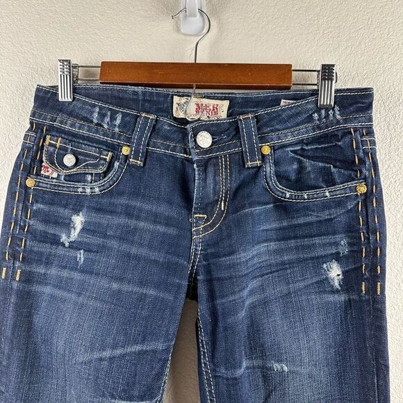 Mek Denim Women's Size 28x34 New York Bootcut Jeans Studded Flap Pockets - Picture 3 of 13